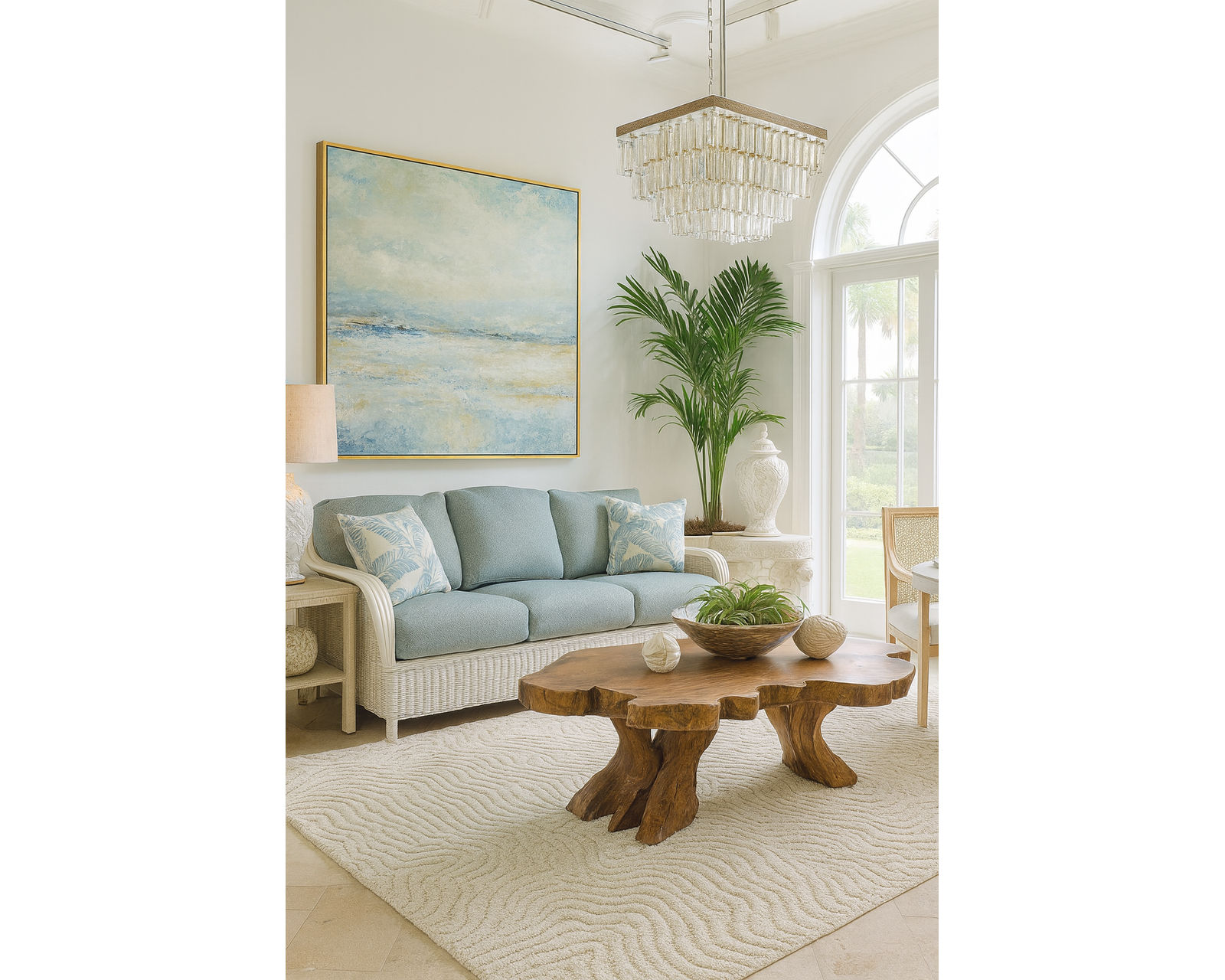 Bodega Bay 84" Rattan Sofa (+28 finishes +69 fabrics) - Bodega Bay 84" Rattan Sofa