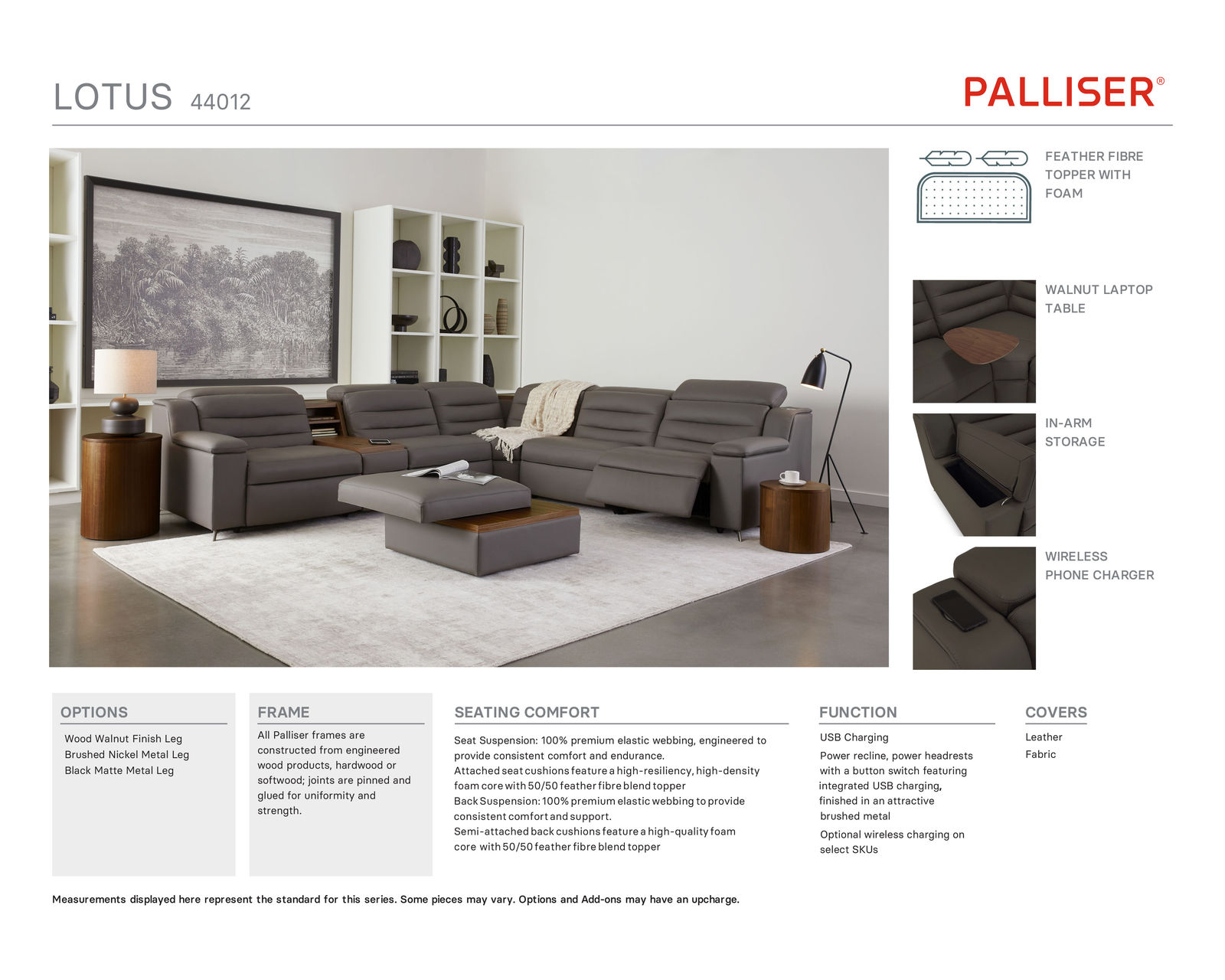 Lotus 44012 Reclining Sectional (+200 colors)