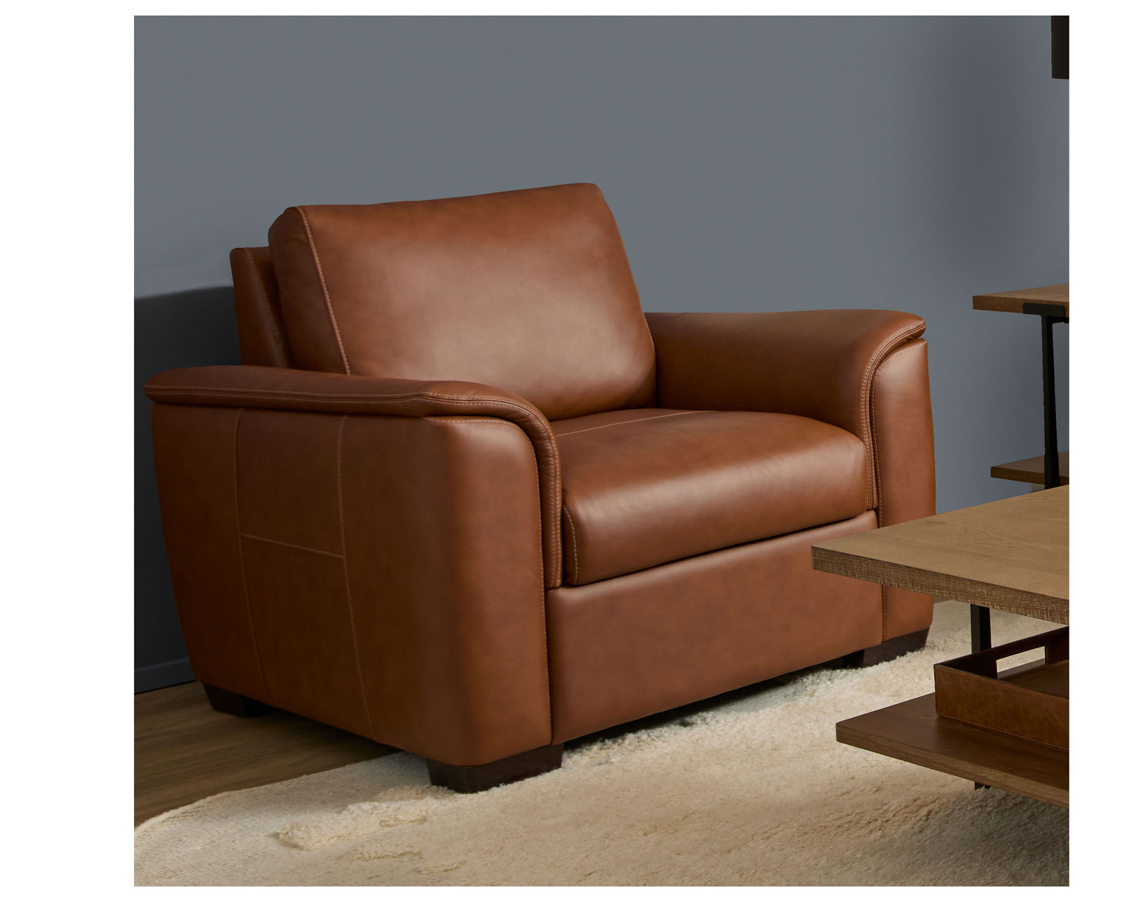 Henry 90" Leather Stationary Sofa (in stock)