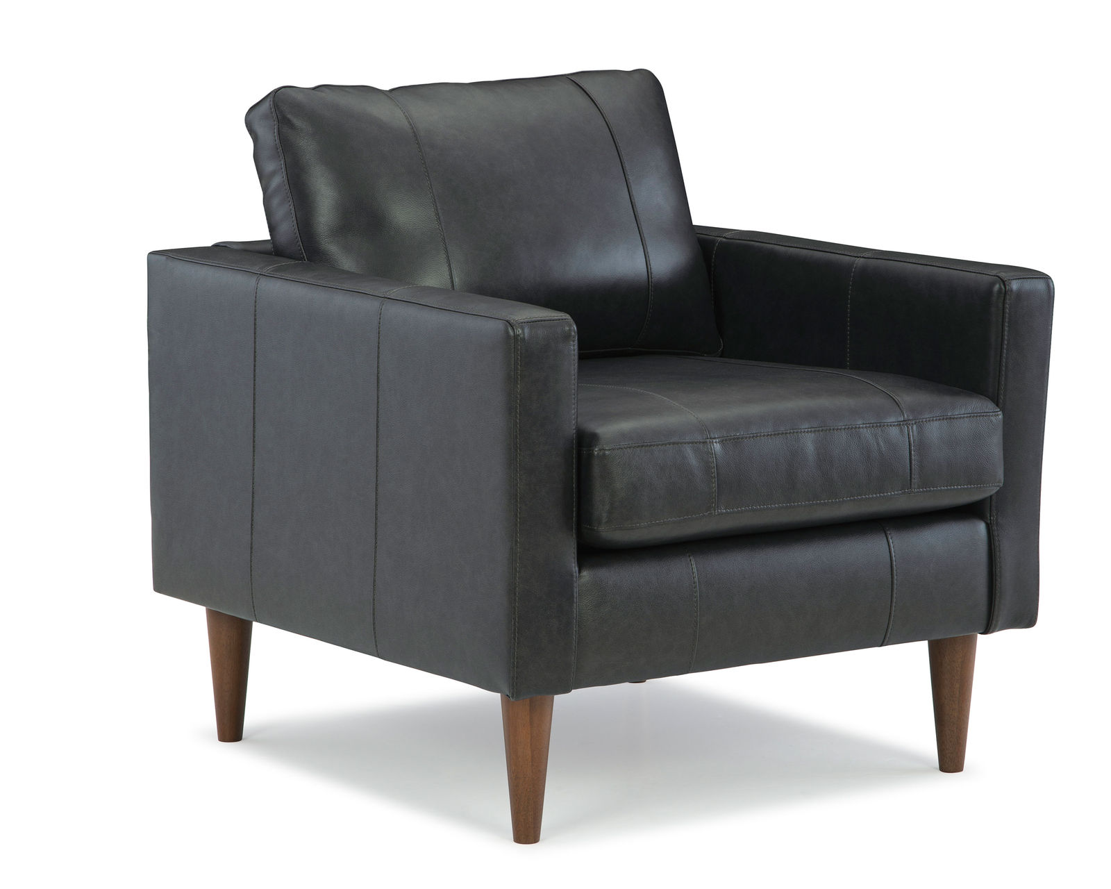 Trafton Leather Sofa (+3 leathers) 81" - Trafton Leather Chair in Charcoal