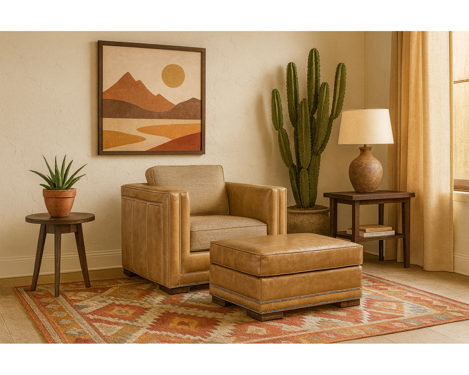 Bradington Young Ellary 663 Sofa (12 leathers) 8-Way Hand Tied - Ellary Stationary Chair 8-Way Hand Tie