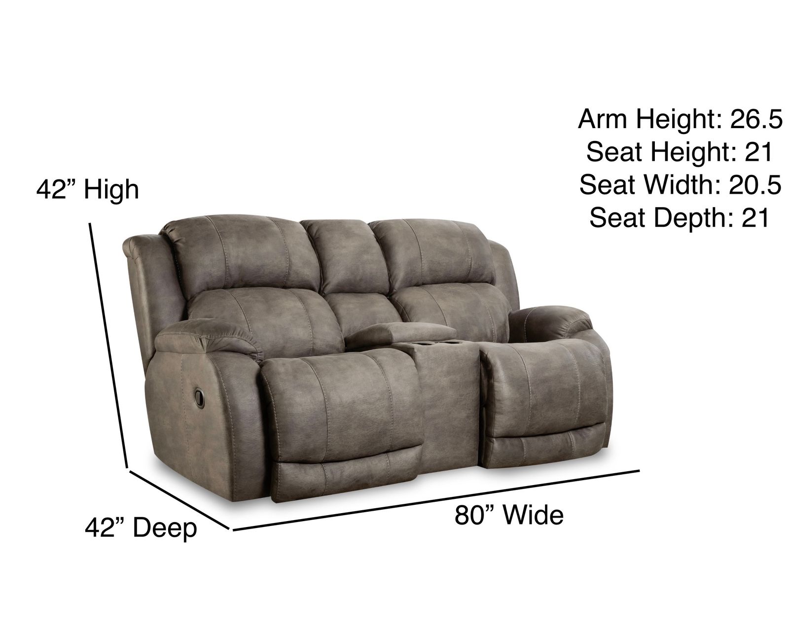 Forrest 92" Double Reclining Sofa (In stock) - Forest 80" Reclining Console Loveseat