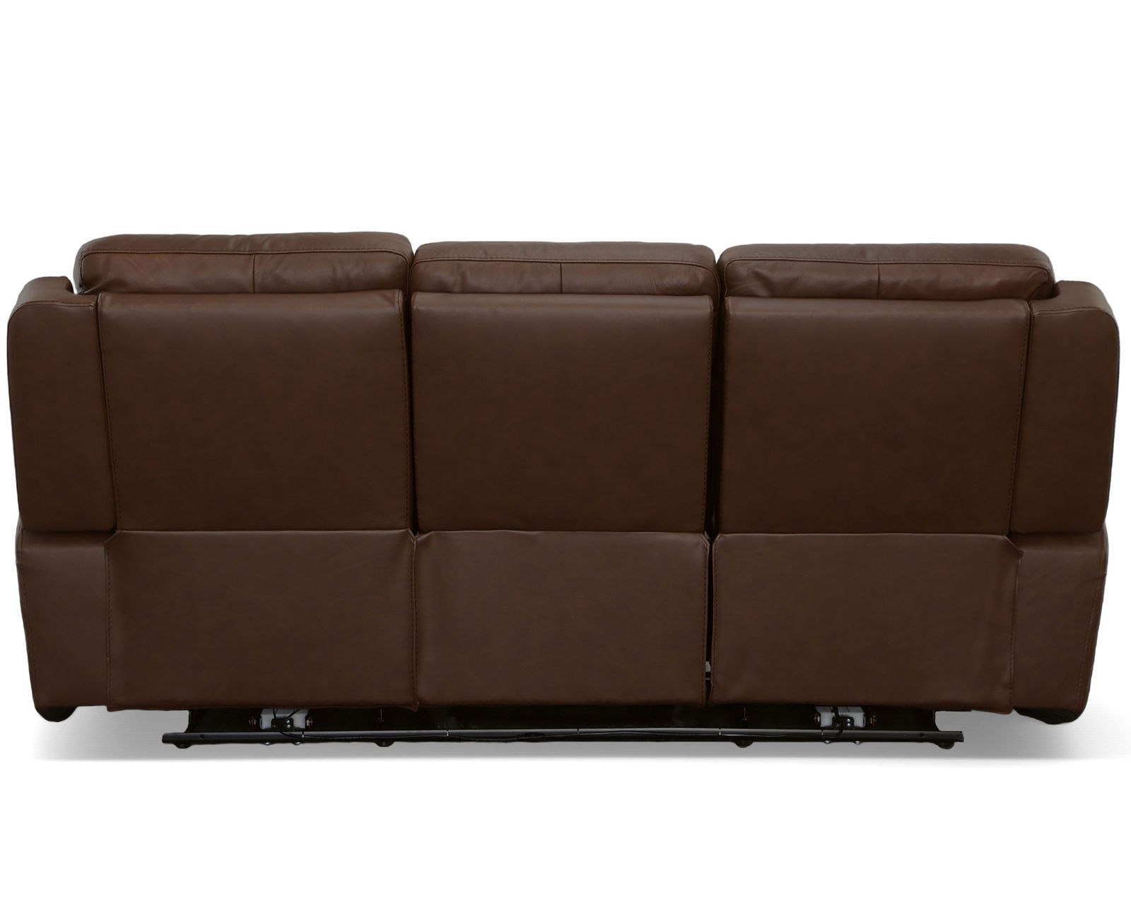 Barnett Power Recliner with Power Headrest and Lumbar (Chocolate Leather) in stock - Barnett Power Reclining Sofa with Power Headrests and Lumbar in Chocolate