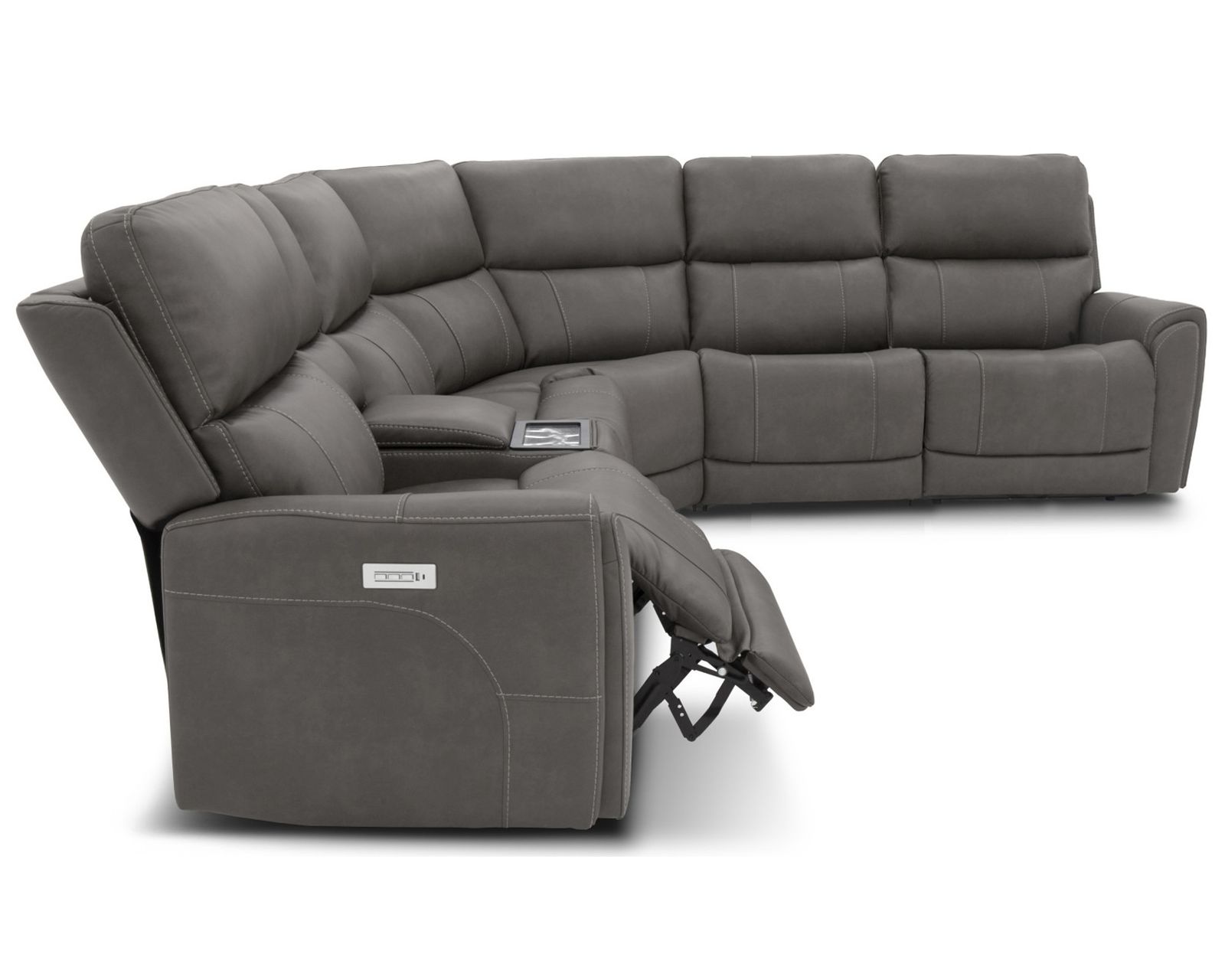 Carter 1587 Triple Power Reclining Sectional (2 colors) 866-02 -in stock - Layout A: Six Piece Reclining Sectional 124" x 111" (2 recliners)