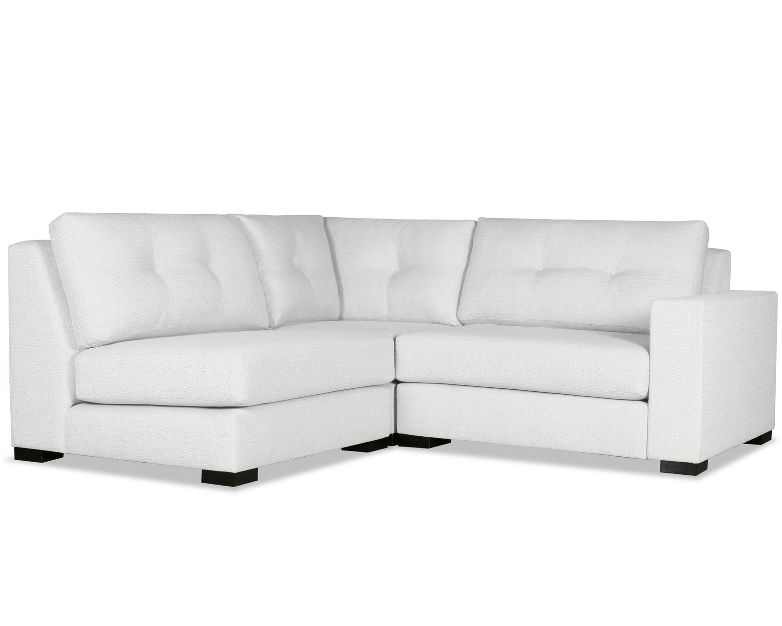 Veranda Buttoned 3 Pieces Modular Sectional w/ Left Open End (3 Colors Available) - Veranda Buttoned 3 Pieces Modular Sectional w/ Left Open End in White