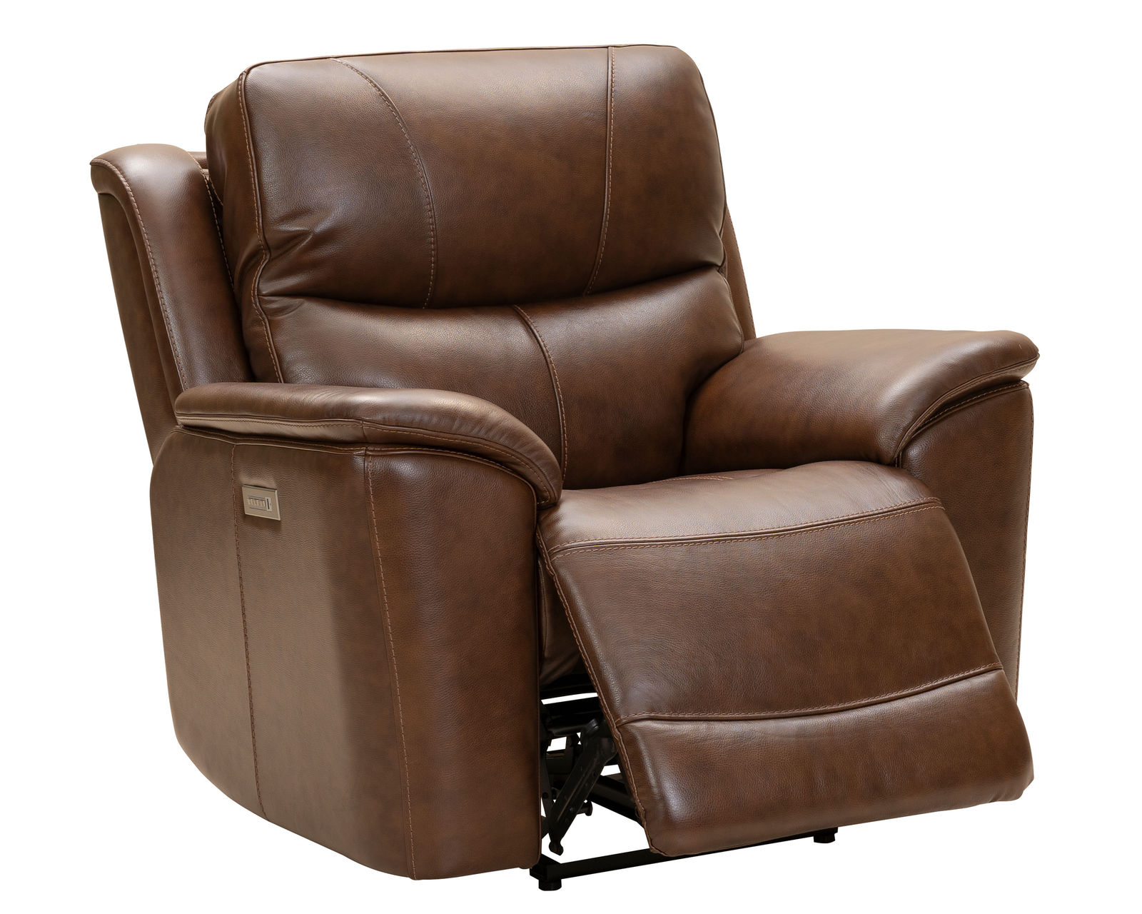 Kaden 88" Leather Power Headrest - Power Lumbar - Power Reclining Sofa (Brown) In stock - Includes Power Headrest - Power Lumbar - Power Recline