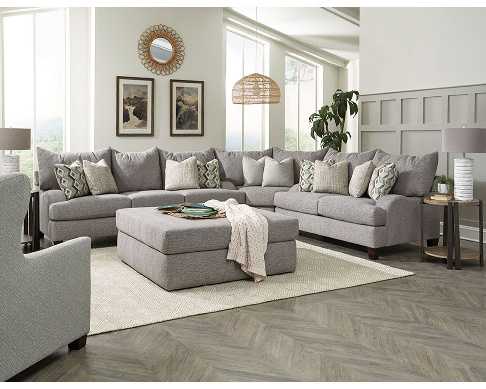 Catalina Stationary Sectional (+100 Standard and Performance Fabrics) - Layout D: Three Piece Sectional 145" x 114"