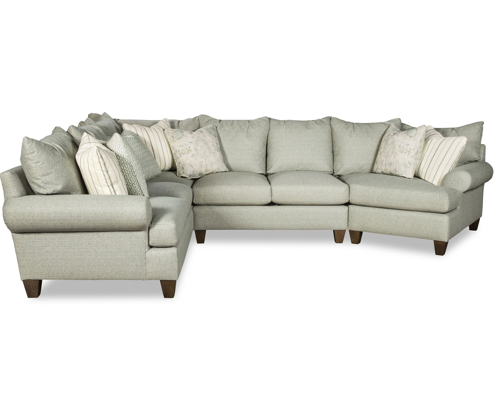Royston Stationary Sectional (Performance fabrics) P7816BD-Sect - Sectional Layout K:  Heavily padded arms and back