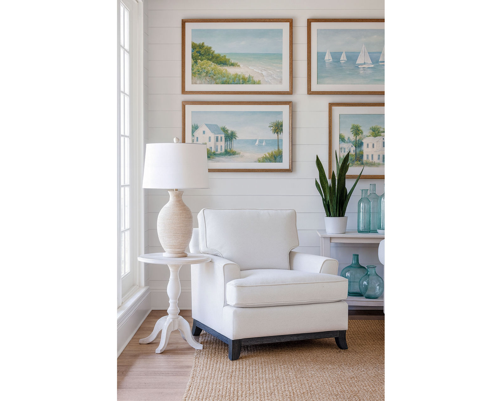 Oaks Way 84" Sofa (+28 finishes - +69 fabrics) - Oaks Way Rattan Accent Chair