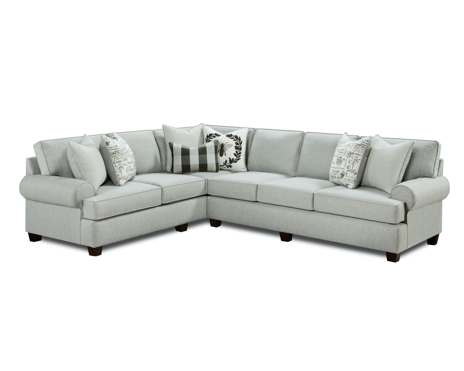 Dizzy Iron Two Piece Sectional (Includes pillows) - 134" x 120" - (b) Dizzy Iron Two Piece Sectional - 120" x 134