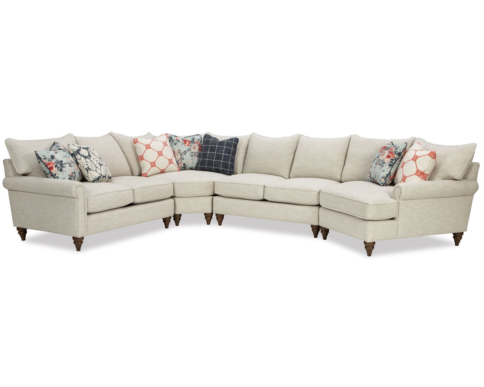 Paula Deen 123 Your Way Sectional (+100 High Performance Fabrics) - Layout P: Four Piece Sectional 95" x 144"