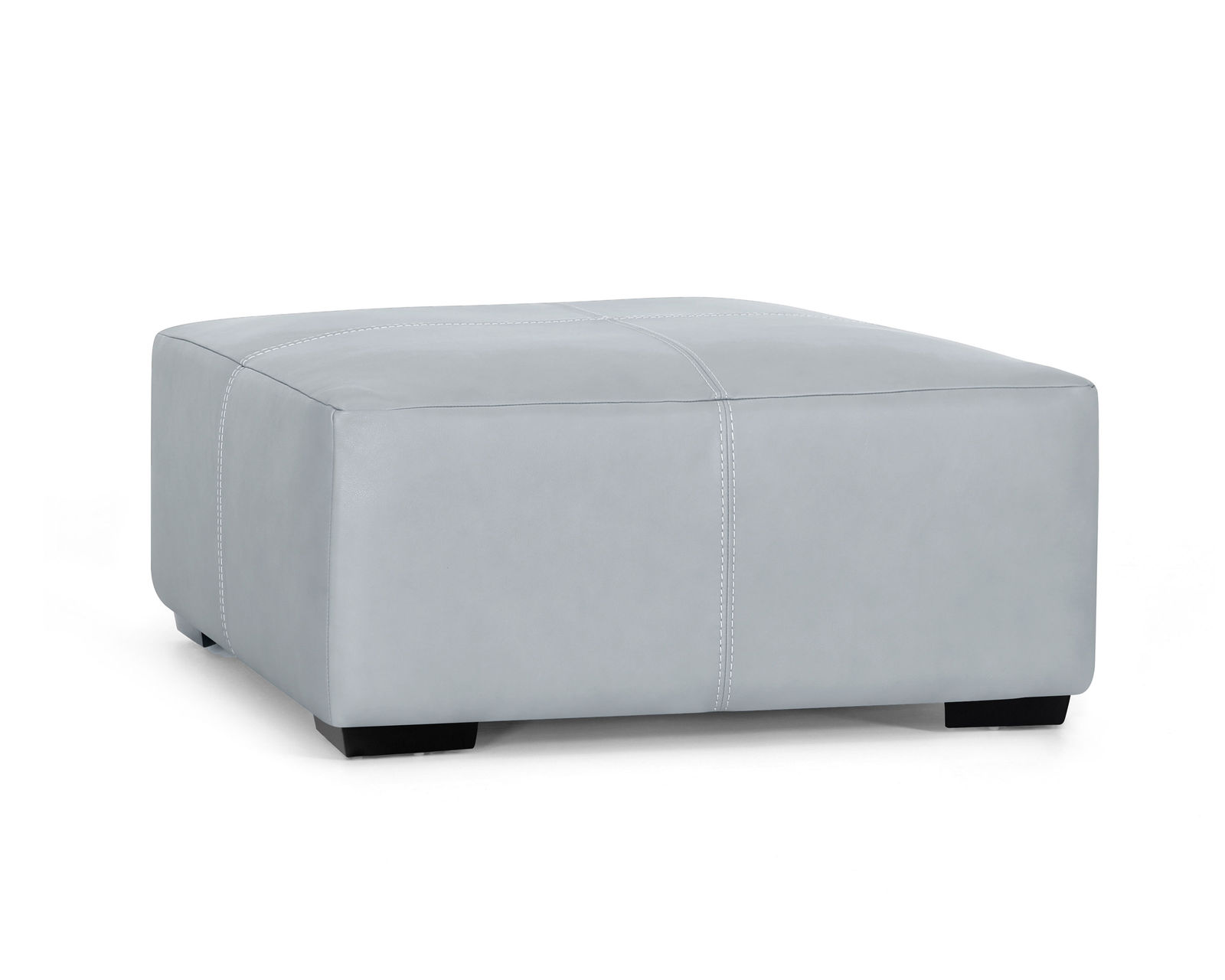 Valentia 909 Stationary Leather Sofa (87") Includes Pillows - Valentia Leather Square Ottoman