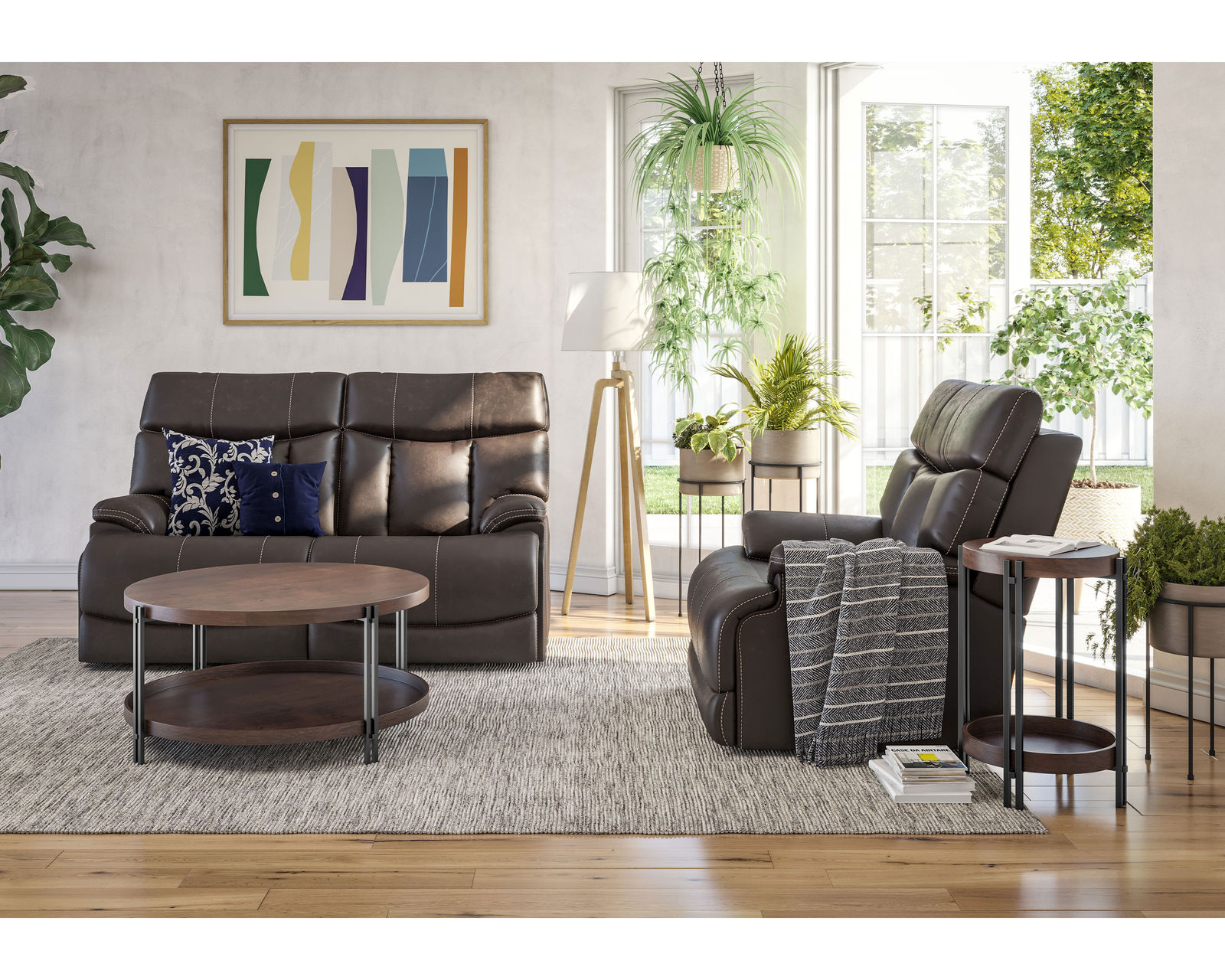Clive Power Reclining Loveseat with Console and Power Headrests and Lumbar (374-70) in stock - Clive Power Reclining Loveseat with Console and Power Headrests and Lumbar
