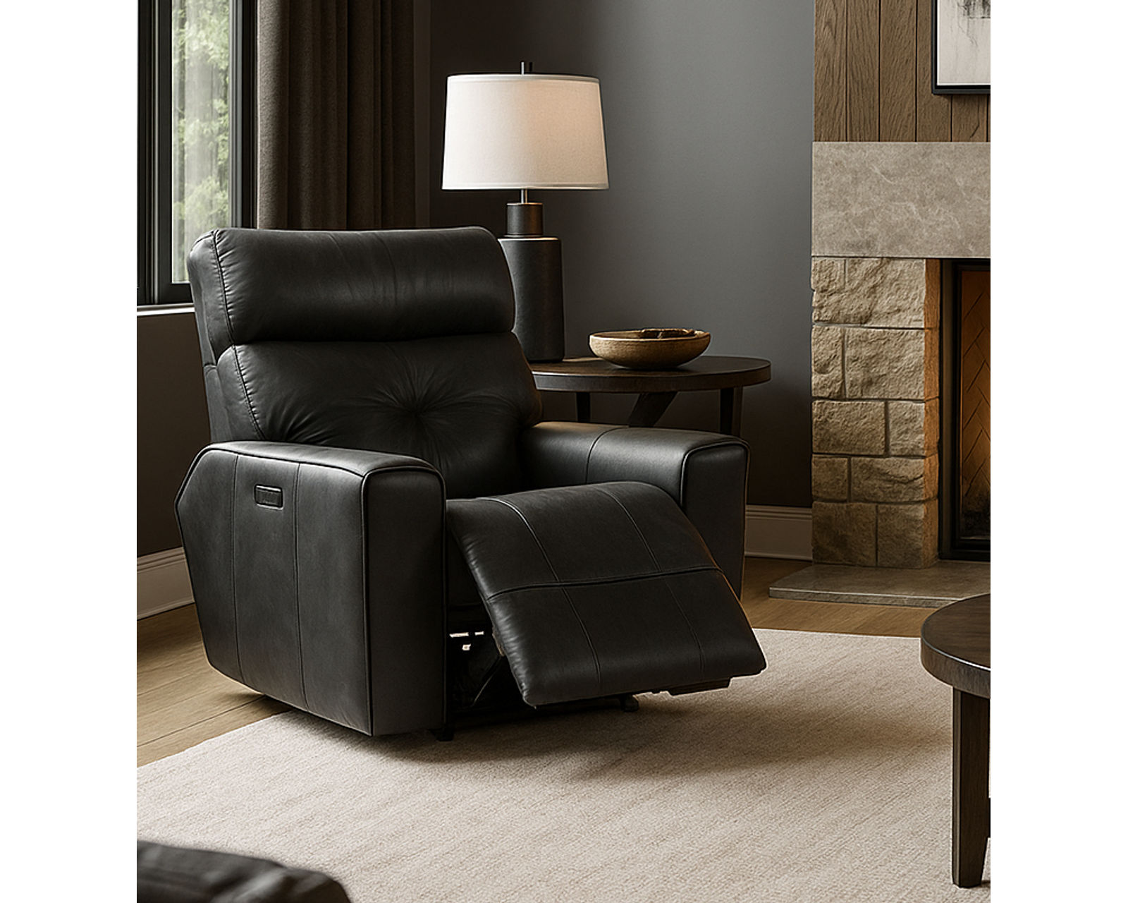Acacia 41080 Power Headrest Power Reclining Sofa (86") +100 leathers