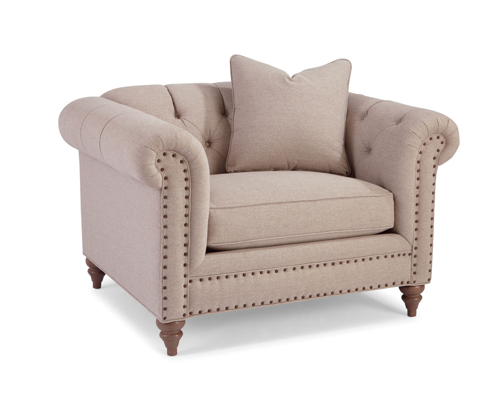 Chesterfield 88" or 99" Stationary Sofa (Performance fabrics) 743154 - Florence Chair and a Half