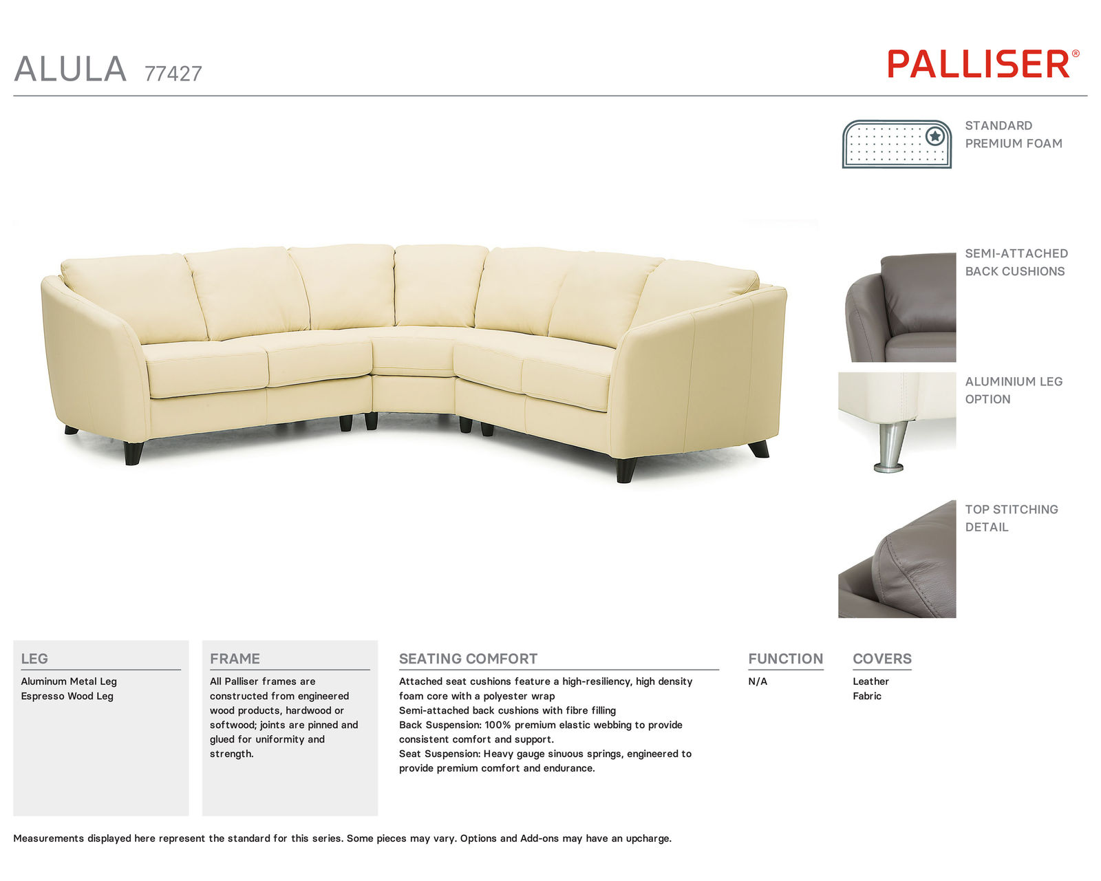 Alula 77427 Sofa (83") +50 fabrics
