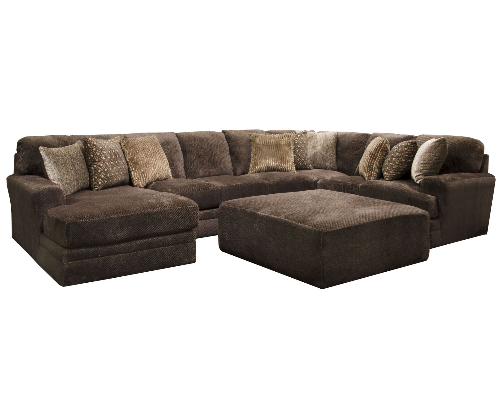 Mammoth Modular Sectional (2 colors) includes pillows - 15 pieces available - Layout M: Three Piece Sectional 67" x 139" x 101" (ottoman available)