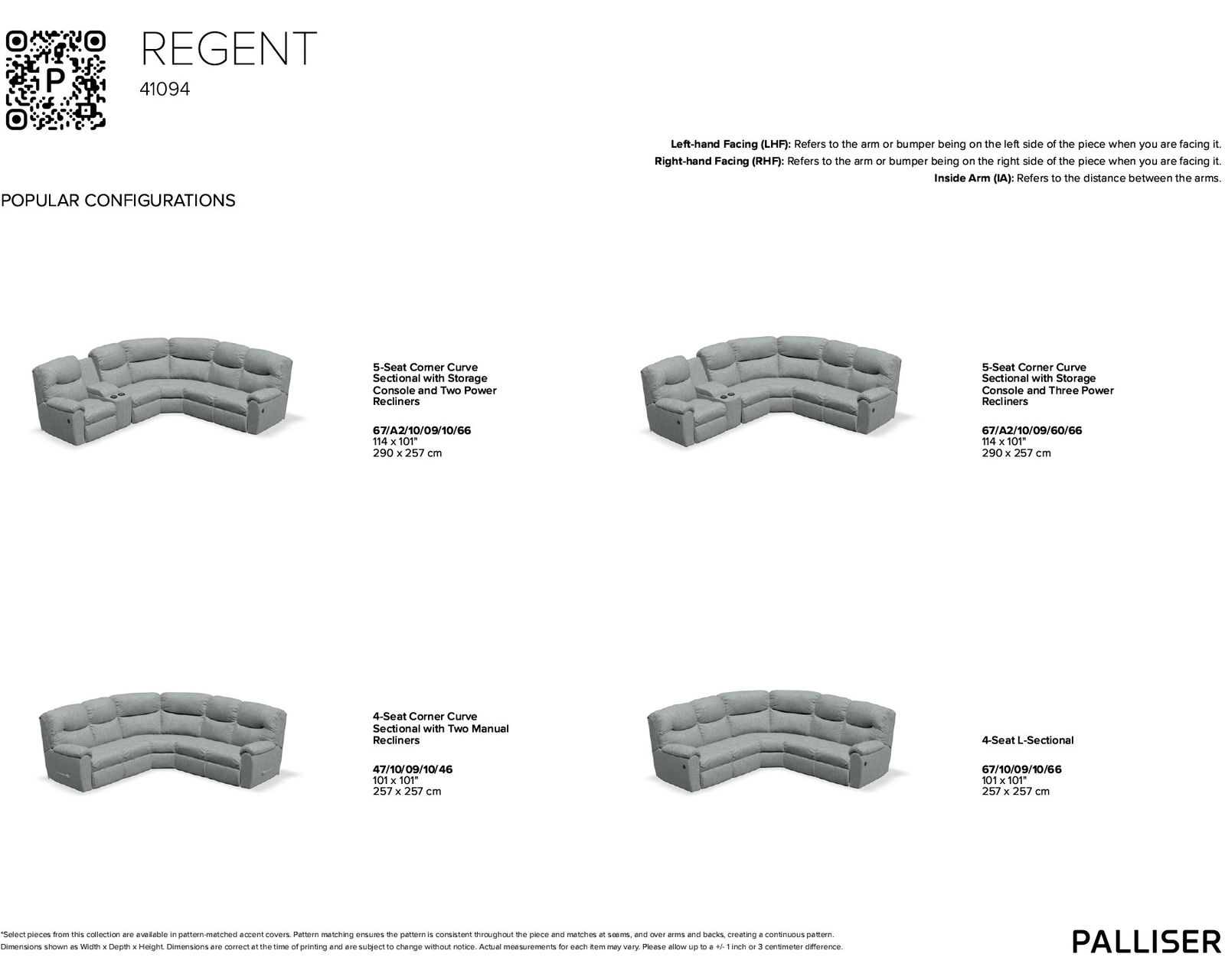 Regent 41094 Reclining Sectional (+50 fabrics)