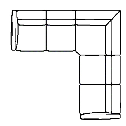 Layout D:  Five Piece Sectional 115" x 115" (2 recliners)