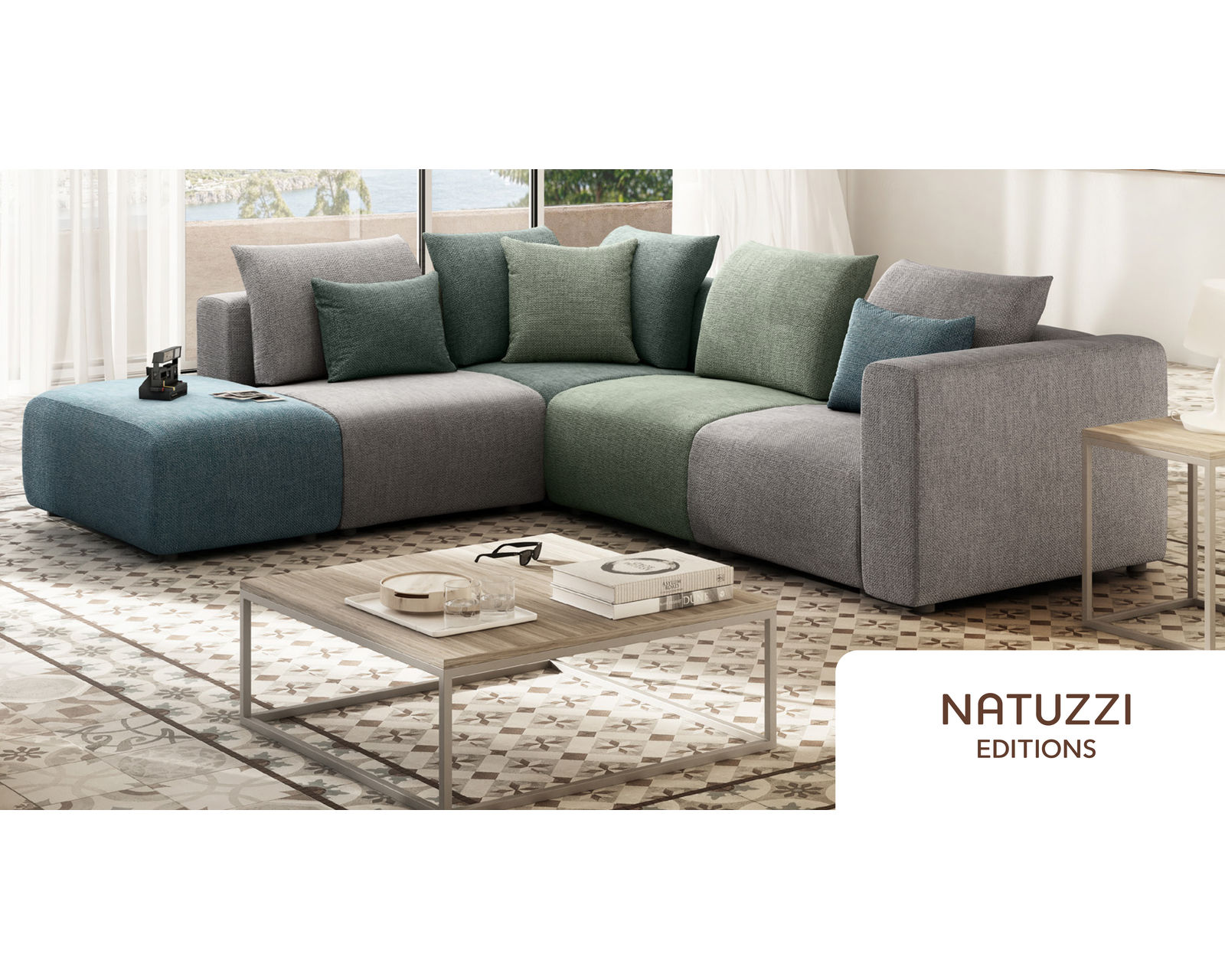 The Puzzle C285 Modular Sectional (+45 fabrics) - Layout D: Six Piece Sectional 83" x 104"