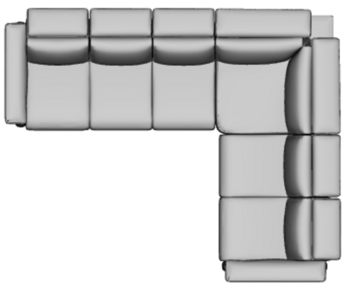 Layout G: Six Piece Reclining Sectional 120" x 96 (three recliners)