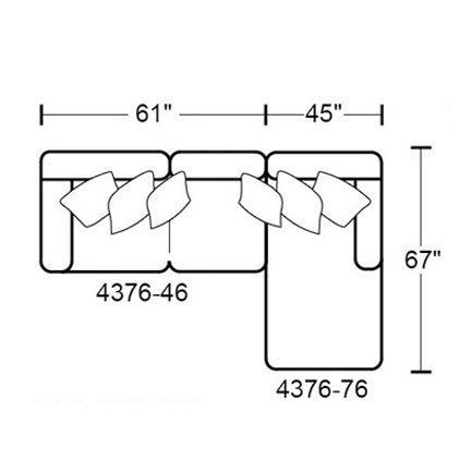 Layout A: Two Piece Sectional 96" x 67"