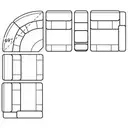 Layout B: Six Piece Sectional 118.5" x 131.5" (2 recliners)