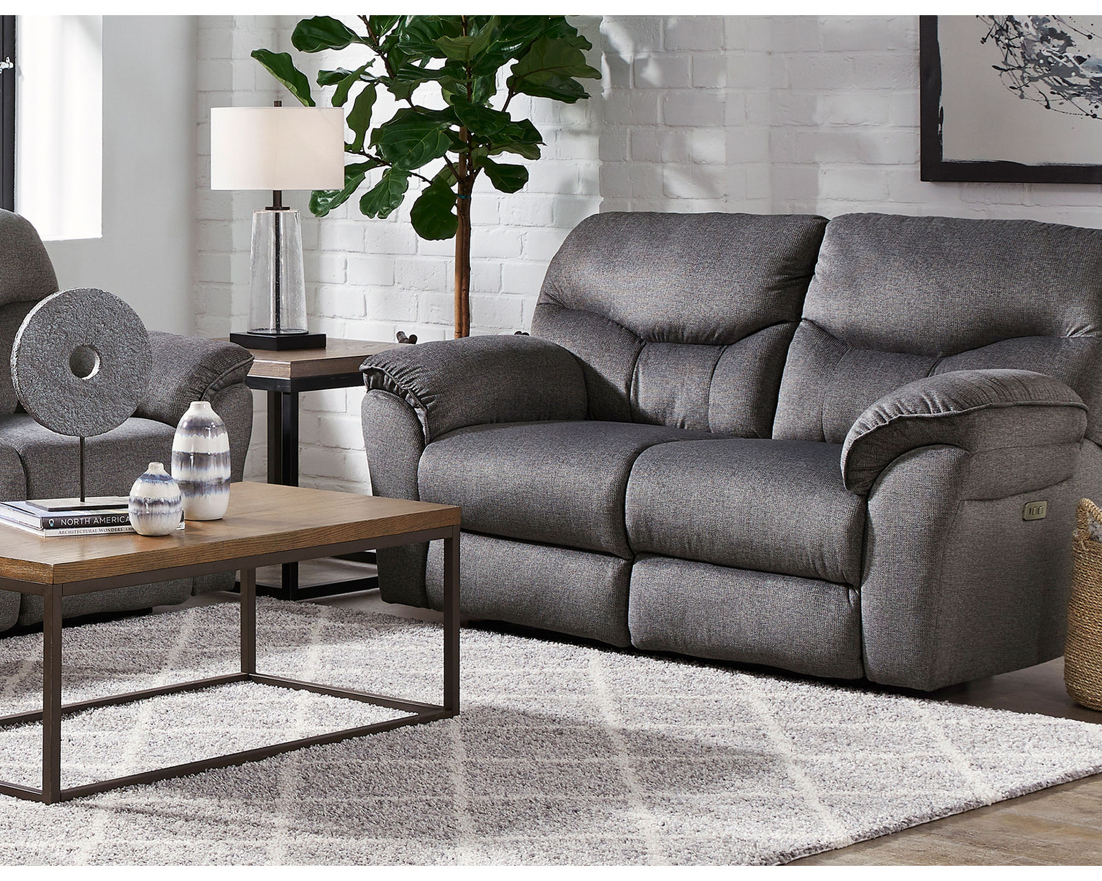 Power Play 96" Double Reclining Sofa (+150 fabrics and leathers) - Power Play Double Reclining Loveseat