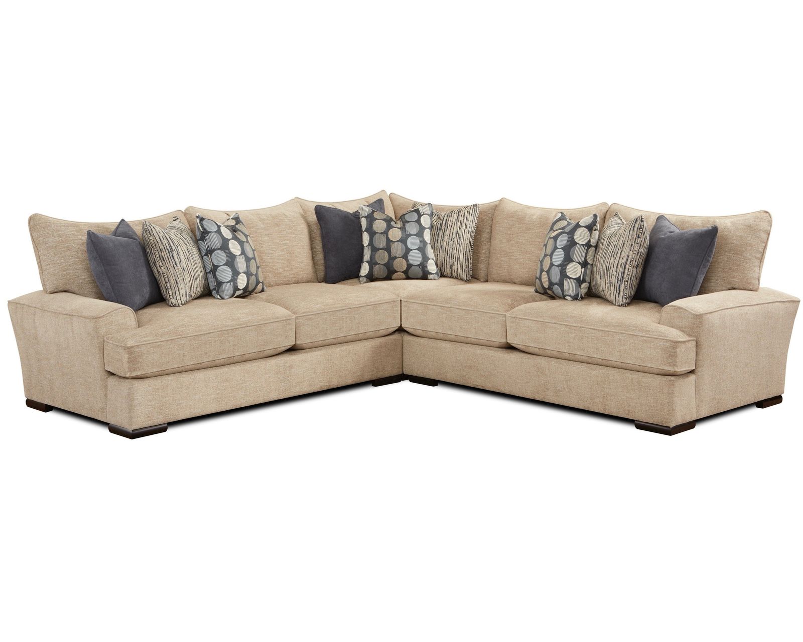 Handwoven Linen Three Piece Sectional (includes pillows) 122" x 122"