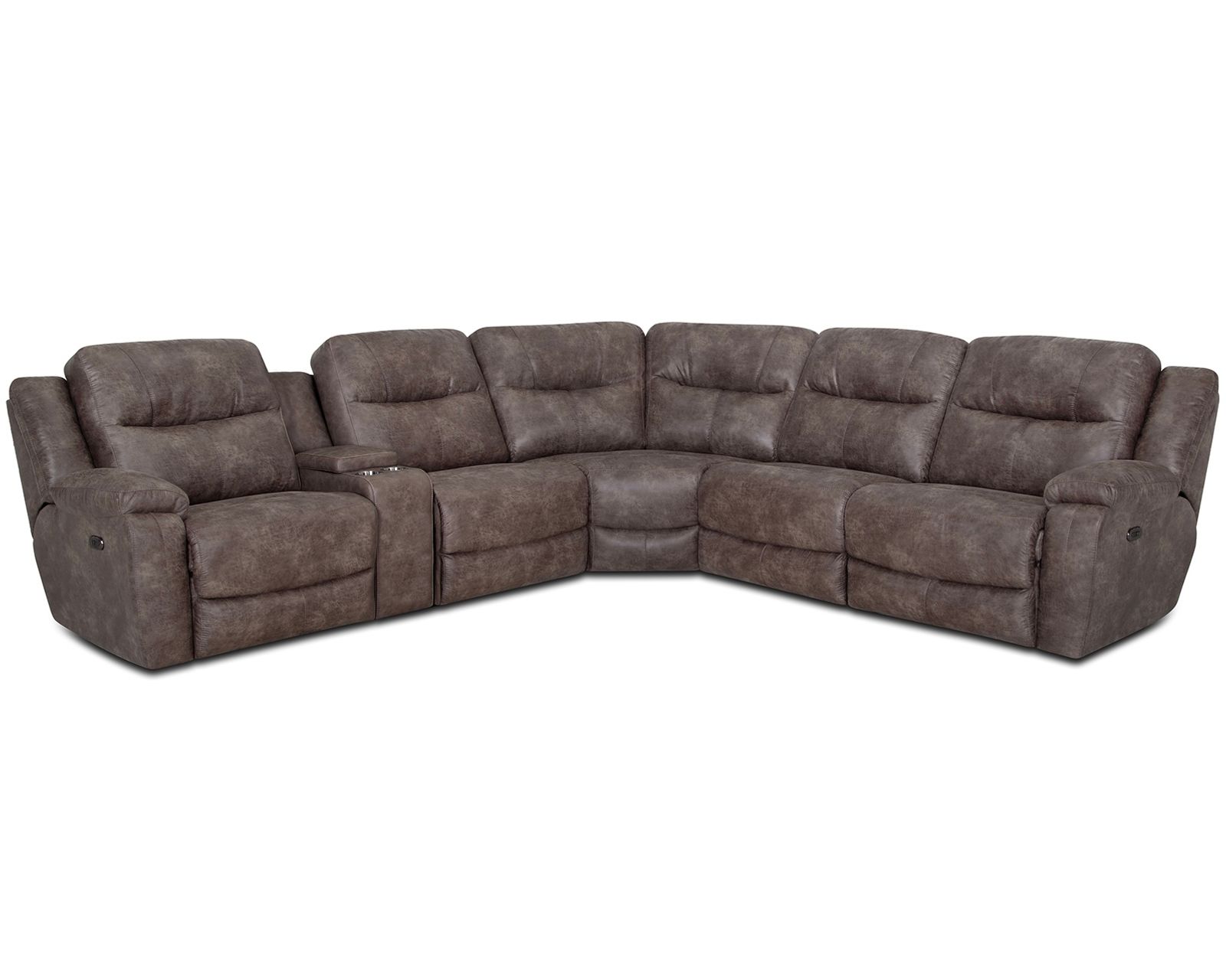Emerson 689 Modular Power Headrest Power Reclining Sectional (Power Reclining Comfort. Modular Freedom. Designed Around You) - Layout B: Emerson Six Piece Sectional 140" x 128" (3 recliners) 
