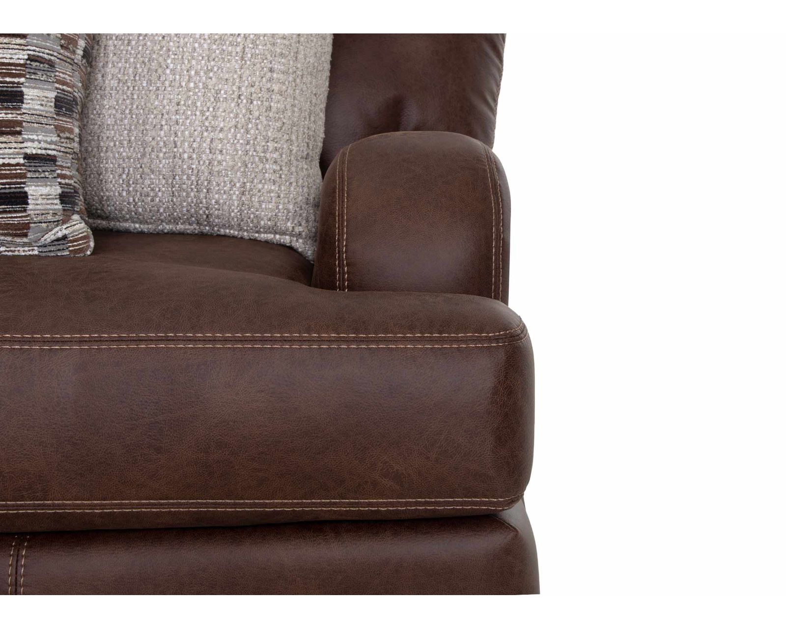 Dayton 93" Leather-Look Fabric Sofa (Rugged Character. Sink-In Comfort. Timeless Style) - Reversible Seat and Back Cushions