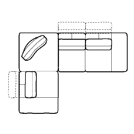 Layout G: Three Piece Sectional 100" x 130"