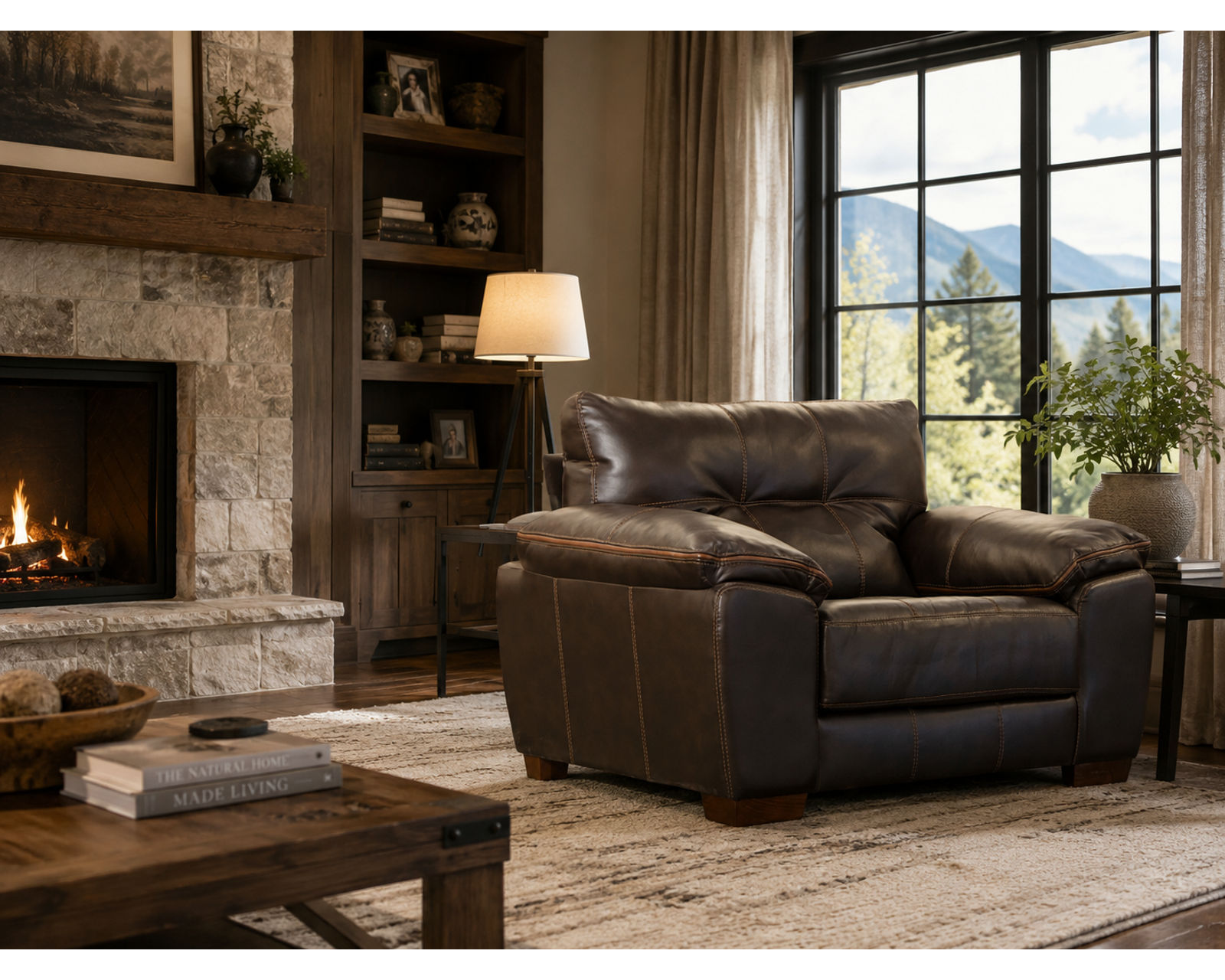 Hudson 97" Faux Leather Sofa (Includes Pillows) - 2 Colors
