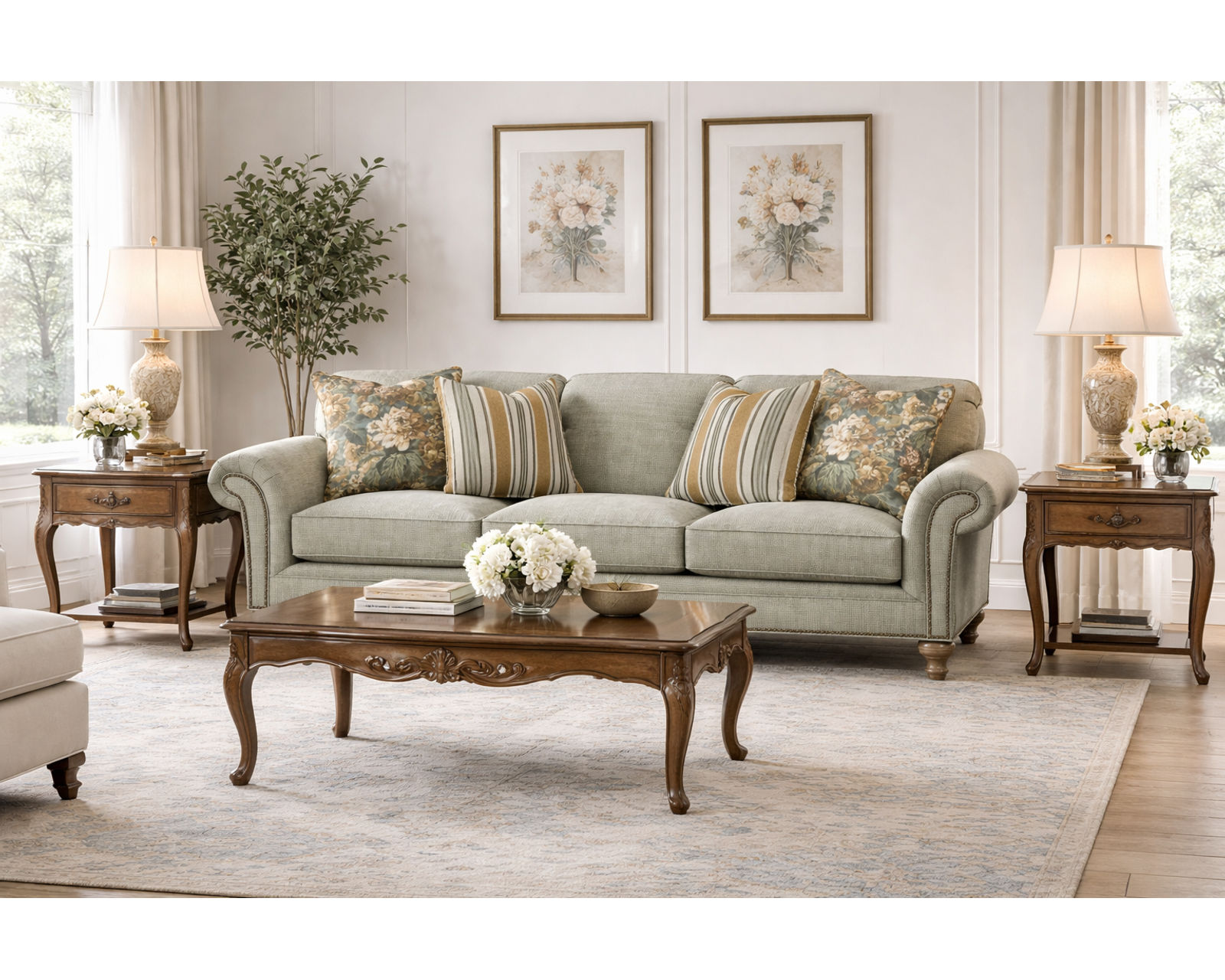 Eleanor P7582 Sofa by Paula Deen (+100 High Performance Fabrics) - Eleanor 98" Sofa P758250BD
