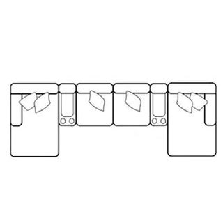 Layout F: Six Piece Sectional 64" x 186" x 64"