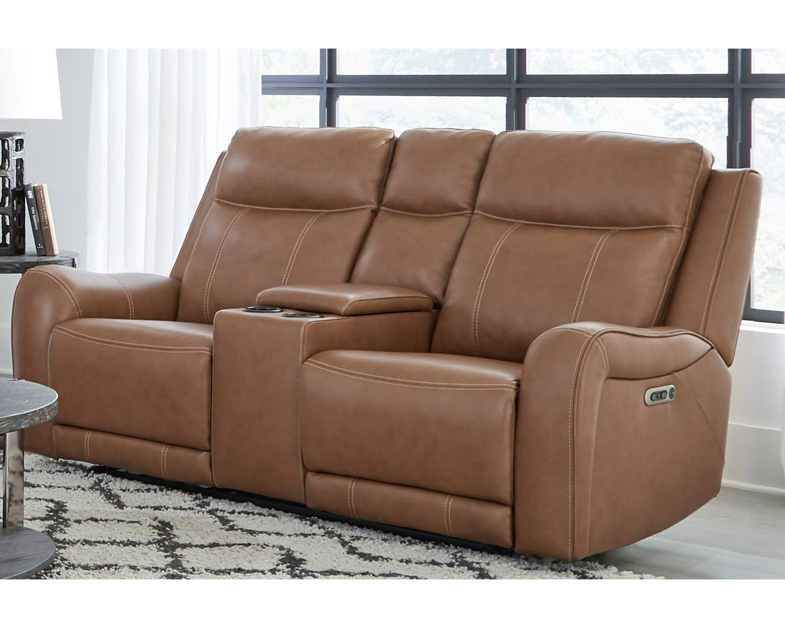 Haywood 86" Power Headrest Power Reclining Leather Sofa (In stock - Fast shipping) - Haywood Power Headrest Power Reclining Console Loveseat