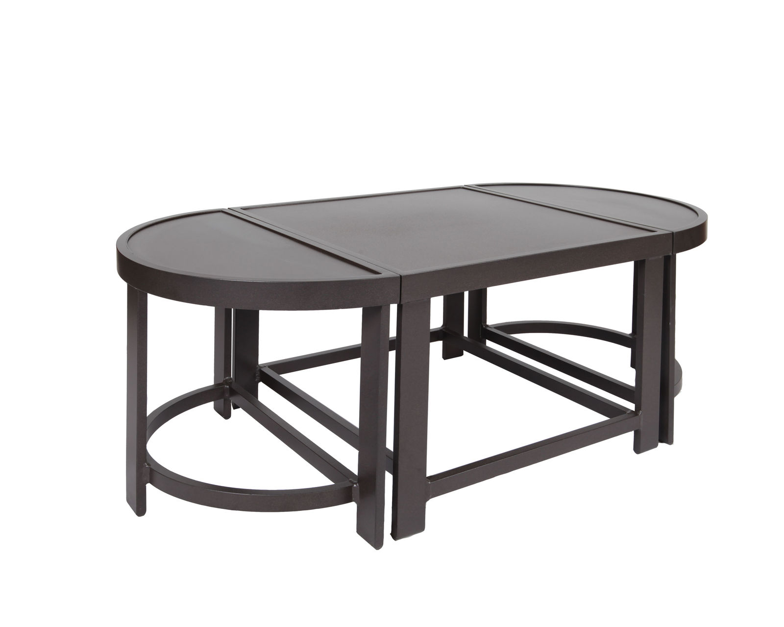 Capstone Cushion Swivel Lounge Chair (110 fabrics - 8 metal finishes) - Horizon 3 Piece Oval Cocktail Table