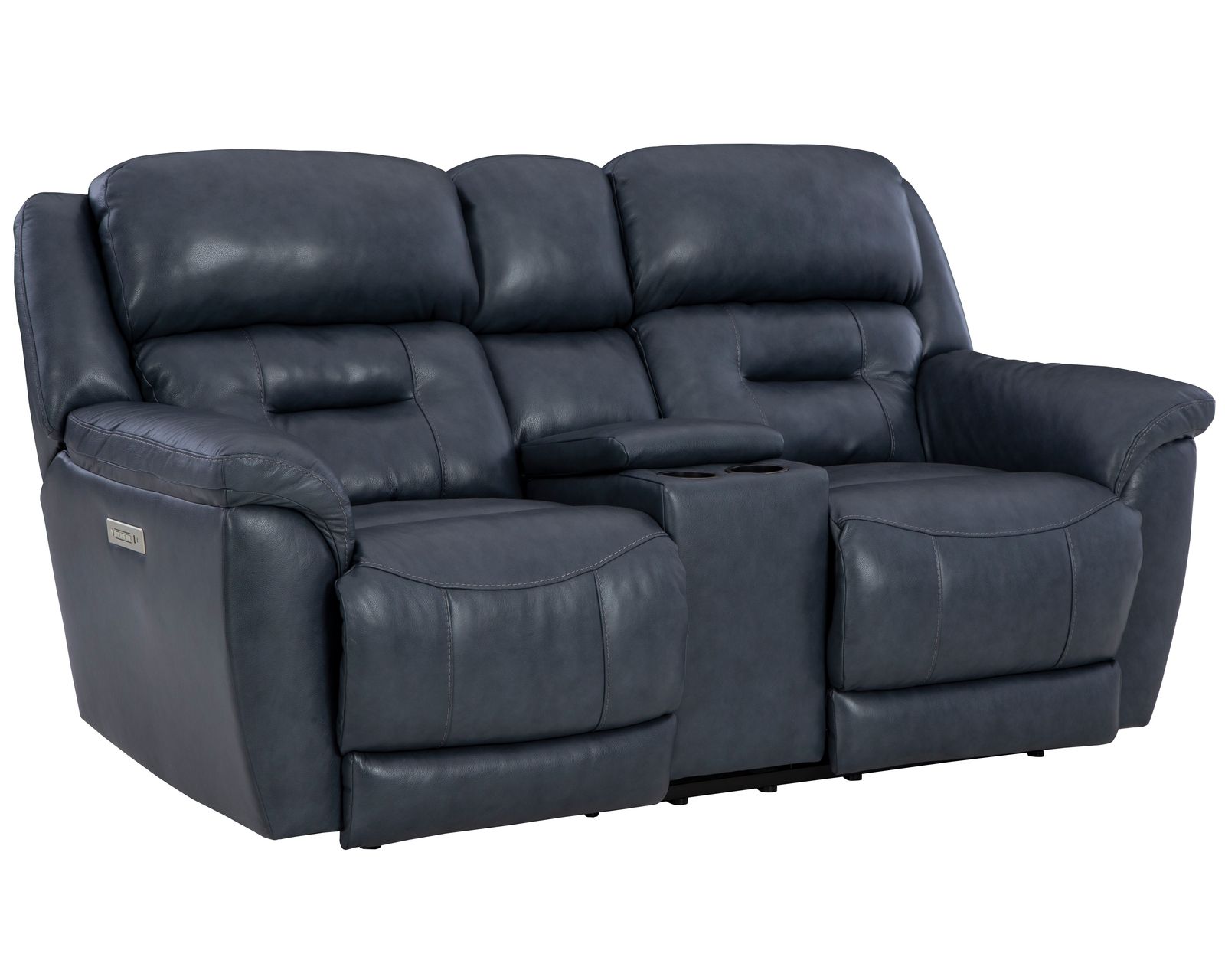 Contender 90" Zero Gravity Leather Triple Power Recliner Sofa Navy (In stock) - Contender Triple Power Reclining Loveseat