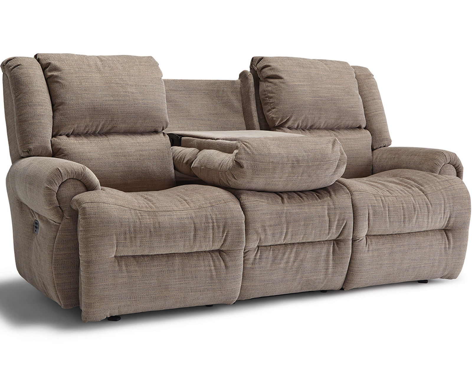 Genet Double Reclining Sofa w/ Dropdown Table (+100 fabrics) 85"