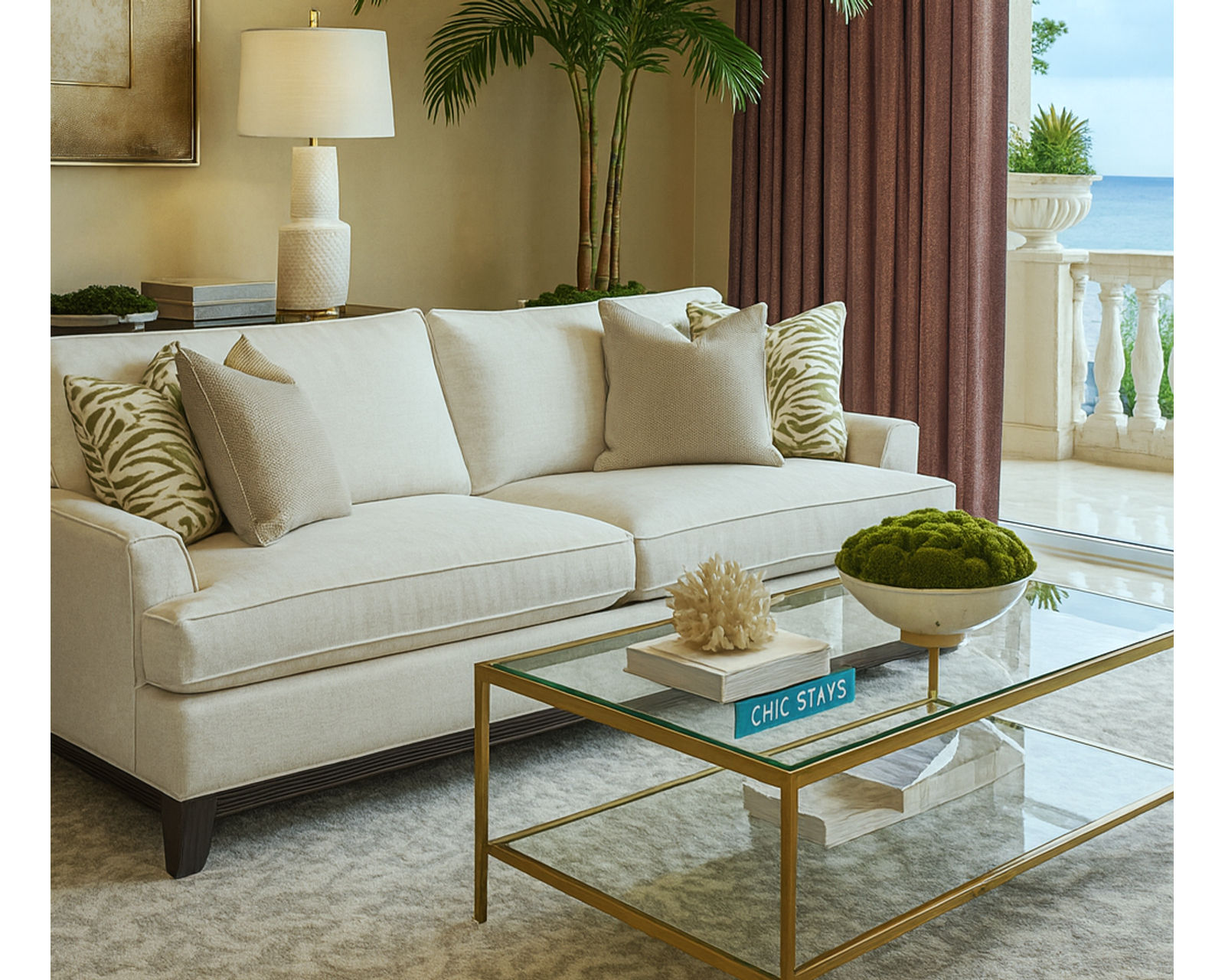 Oaks Way 84" Sofa (+28 finishes - +69 fabrics) - Oaks Way 84" Rattan Sofa