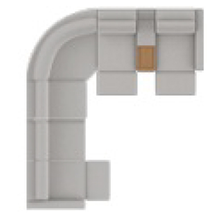 Layout E: Four Piece Reclining Sectional (2 recliners) 122" x 110"
