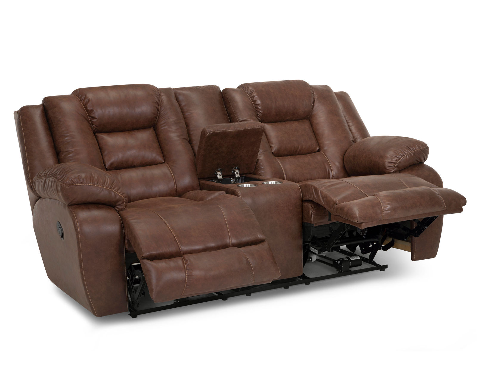 Hayworth 95" Leather-Like Power Reclining Sofa (The Look of Leather. The Comfort of Power.) - Sit Back. Franklin Does the Rest.