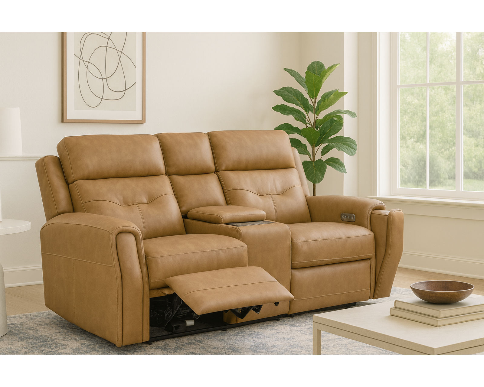 Felix 1536 Leather Zero Gravity Triple Power Reclining Console Loveseat with Heat and Massage (2 colors) in stock - Felix Zero Gravity Triple Power Reclining Console Loveseat