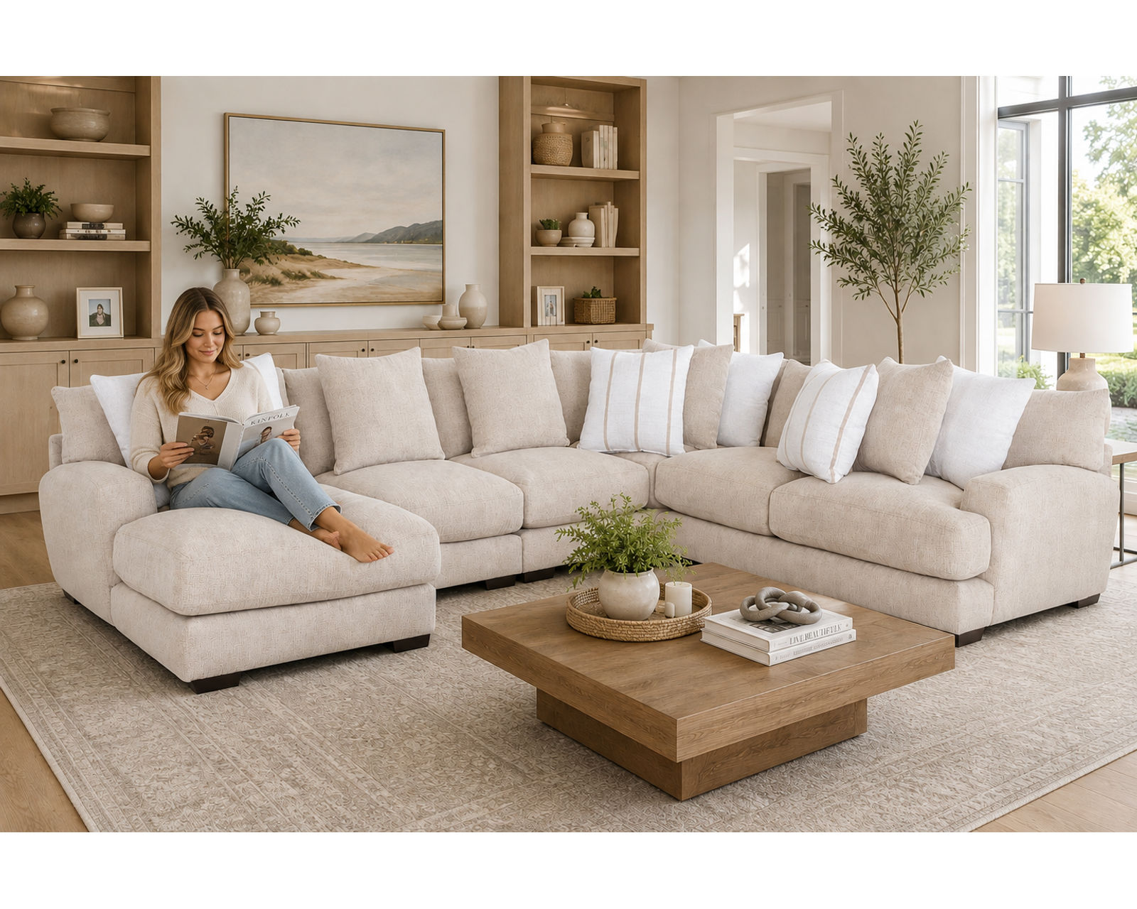 Shay Casual Modern Modular Sectional (Relaxed Modern Style. Deep Comfort) - Designer Style Without the Designer Price.