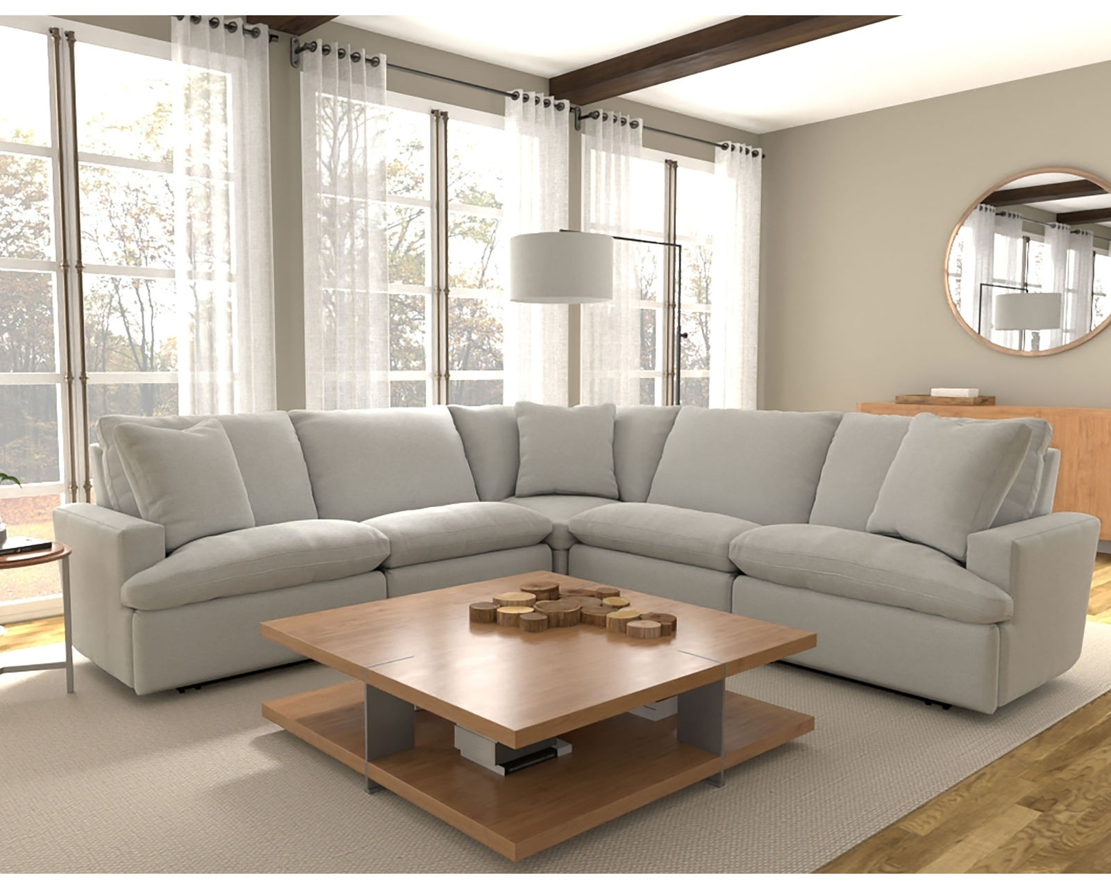 Stratus Power Reclining Sectional (3 power recliners) - Modern styling for an living room