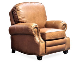 Longhorn Top Grain Leather Recliner (Saddle) In stock