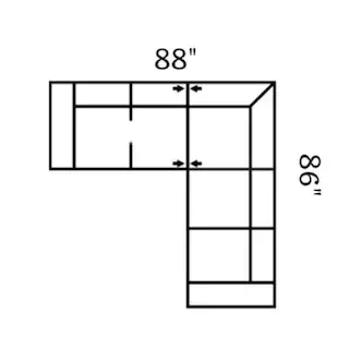 Layout E: Two Piece Sectional 88" x 86"