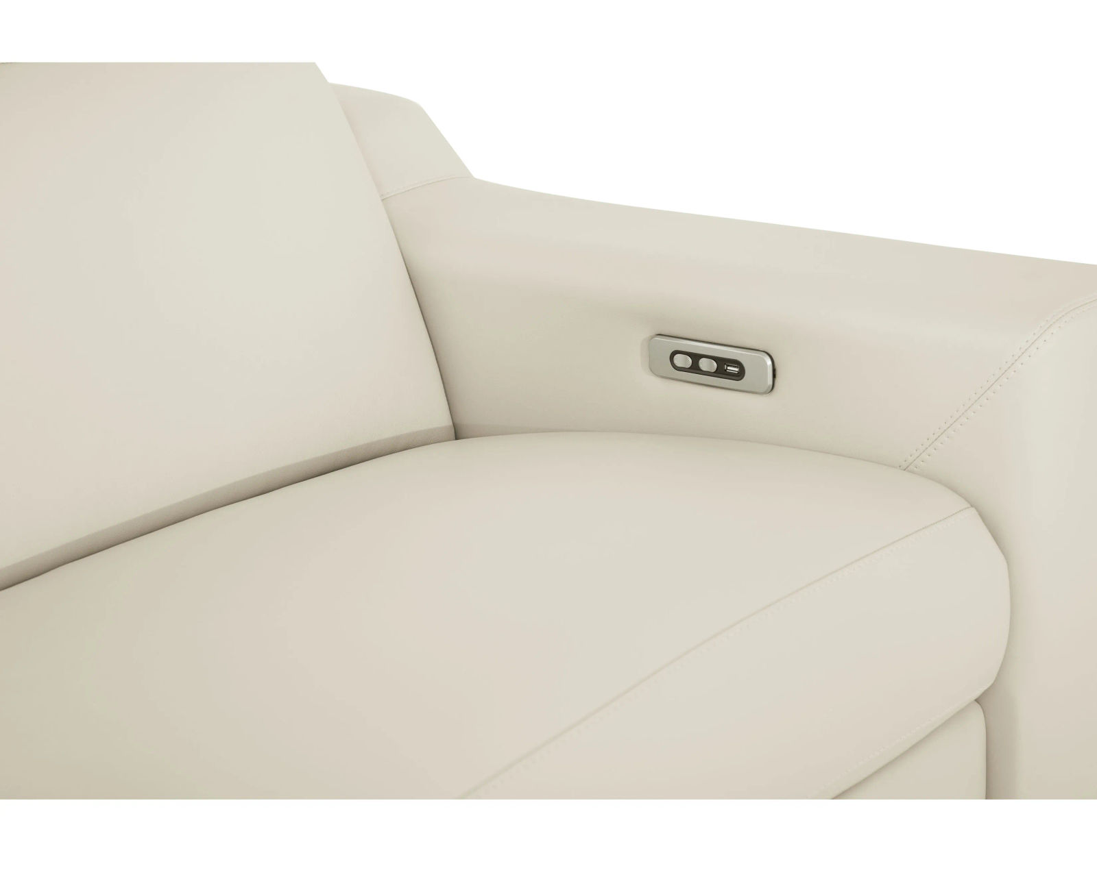 Tabor 44003 Power Headrest Power Reclining Sectional (+100 leathers) - Independent controls the power headrest and power recline with USB charging port