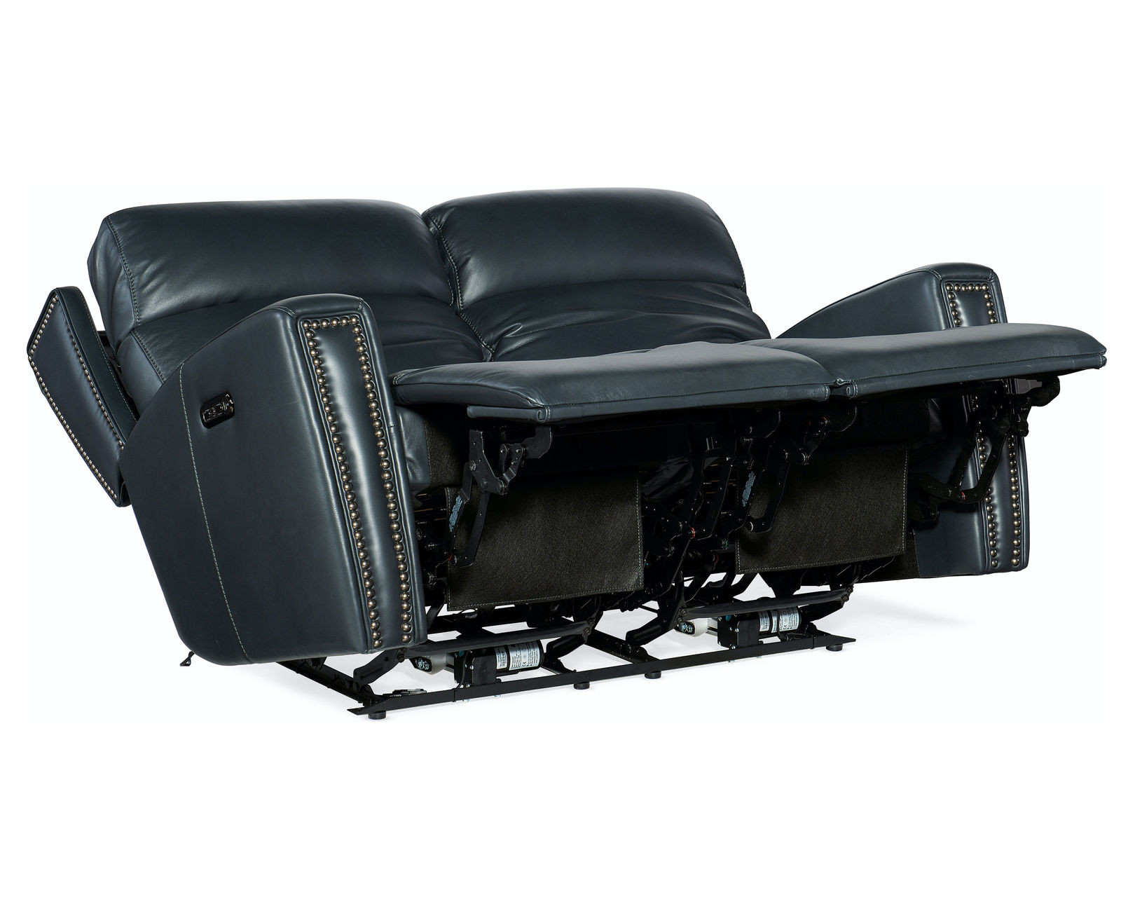 Ruthe Zero Gravity Power Recline Loveseat with Power Headrest (Denim) In stock - Featuring a casual bustle-style back, power headrest and a USB port