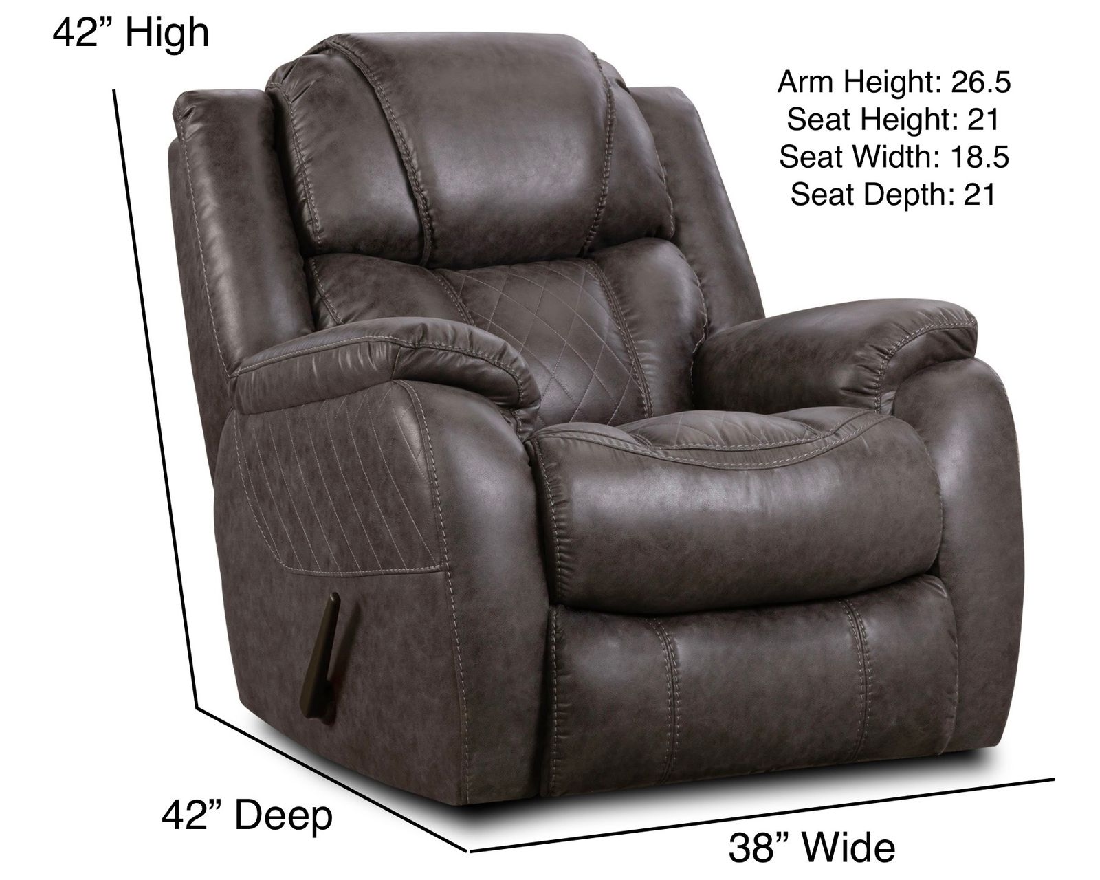 Rayna 88" Double Reclining Sofa Grey (In stock) - Rayna Rocker Recliner